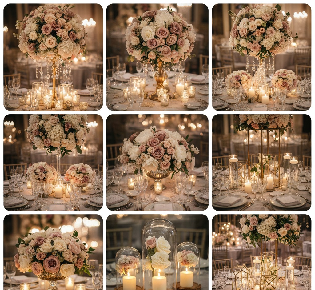 Elegant table centerpieces