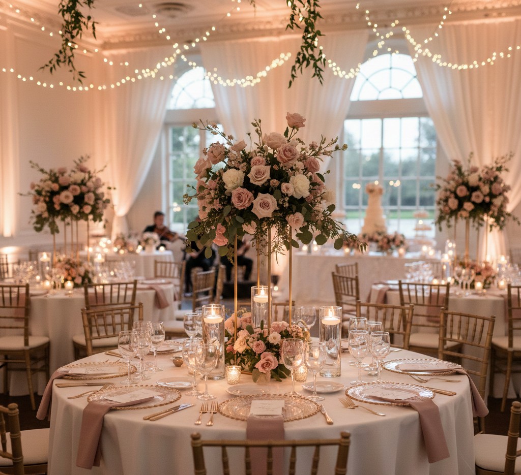 Elegant wedding décor setup